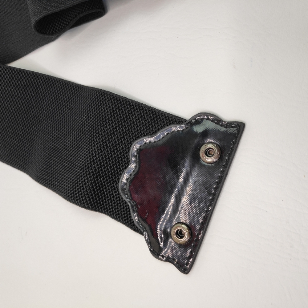 Black Stretch Belt With Large Amber Crystals M / L - Picture 4 of 6